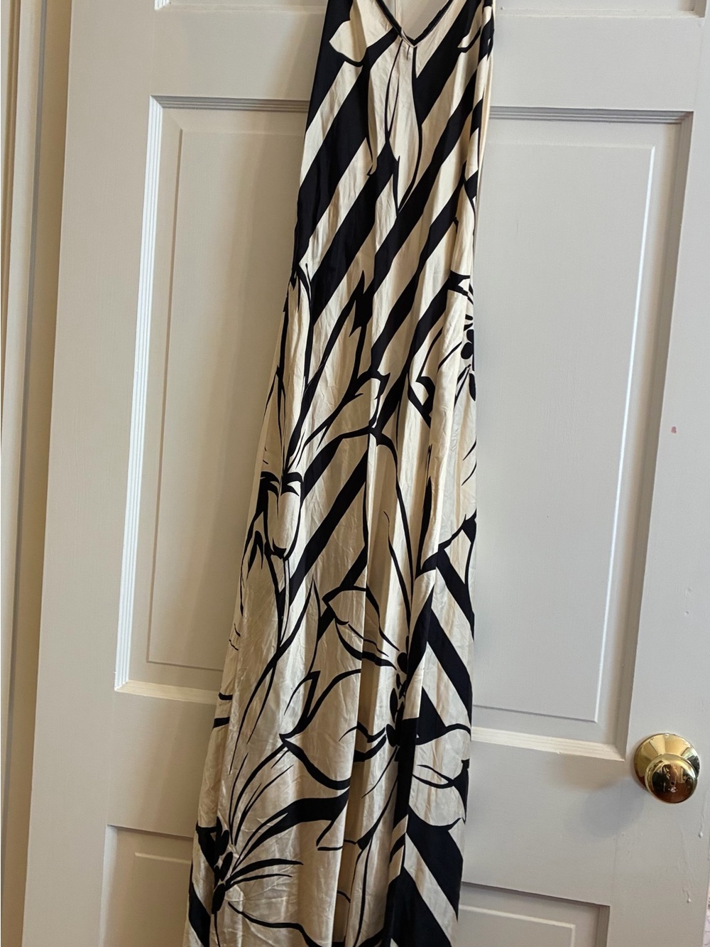 Victoria’s Secret Black & Cream Floral Silk Slip